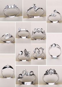 DIY Жемчужные настройки кольца 925 Sliver Rings Установки 20 стилей DIY Ring