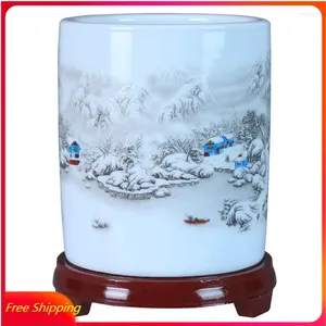 Вазы Jingdezhen Ceramic Vase Vase Holder Desktop украшение китайское творческое ремесло современное домашнее декор