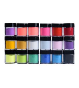 WholeParadise 2016 18 Цветов Акриловые ногтей наконечники для ультрафиолетового гель -порошкообразного дизайна пыли.