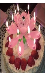 Musical Birthday Candele Candela Topper Decorazione Magic Lotus Flower Candles Blossom Ruota 3253933