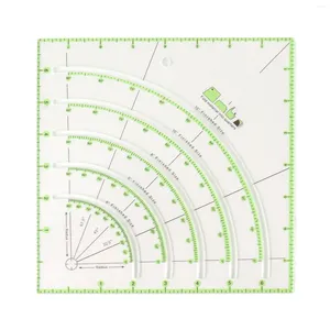 Сумки для хранения стегающие линейки прямые края 8 -дюймовые дуги вентиляторы вентиляторы Круга Круга Кругник Ярко -зеленый маркер