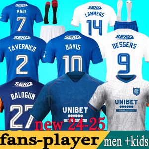24 25 Рейнджерс футбольные майки 2024 2025 годы Glasgow Colak Roofe Lundstram Hagi Barker Morelos Tavernier Kent Tillman FC Fashion Jr футбольная рубашка для мужчин детские набор для мальчиков