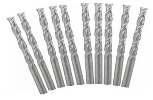 Yepyeni 10pcs 3175x22mm çift flüt spiral kesici CNC yönlendirici bitleri ahşap akrilik matkap6319982