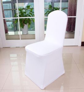 White Polyester Spandex Hochzeitsfeier -Stuhlabdeckungen für Hochzeit