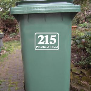 Kişiselleştirilmiş Sokak Adı Numarası Tekerlekli Çöp Kutusu Çöp Çöp Kutusunu Çıkartma Çıkartma Ev Dekoru 240418