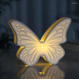 Duvar lambası kelebek masa oturma odası dekorasyon göz koruma gece ışık seramik masası başucu masaüstü çalışma