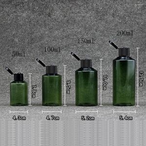 Depolama Şişeleri 50ml 100ml 150ml 200ml Flip Cap Sıvı Sabunlu Boş Yeşil Evcil Hayvan Şişesi Kozmetik Doldurulabilir Alt Şile Duş Jel