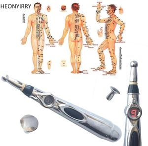 Здравоохранение электрическое меридианское магнитное терапия Массаж Meridian Energy Pen Massager Tool для лица 242F7929211