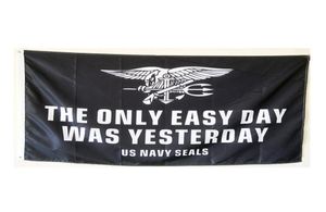 Tek Kolay Gün Banner Bayrağı Us Donanma Seals Askeri ABD 3x5 feet açık dekorasyon pankartları açık hava 5650124