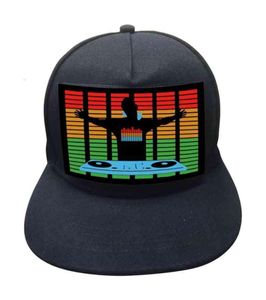 Ball Caps Unisex Light Up Sound Actived Baseball Cap DJ Leding Shiping Hat с съемным SN для вечеринки косплея маскарада 19B1865491