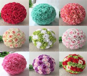 Bola de rosa 1540cm Casamento Seda Pomander Kissing Ball Decorate Flower Artificial Flower Decoration Decoration8311835