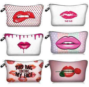 MPB013 Beauty Lip 3D Print Women Cosmetic Bag Fashion Travel Mavoup Bag Organizer Make Up Case Case Tootere Toughers Beauty Kit B8993749