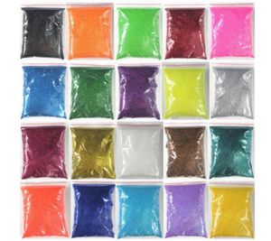 20 цветов выбор 100 г объемные упаковки Extra Ultra Fine гвоздь блестящий порошковой порошок для ногтей.