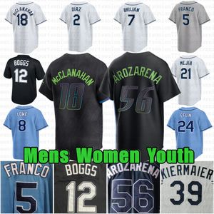 2024 City Connect Wander Franco 56 Randy Arozarena Custom Baseball Jersey Shane McClanahan Wade Boggs Tyler Glasnow Брэндон Лоу Янди Диас Хосе Сири Зак Эфлин