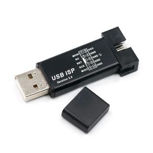 Новая алюминиевая оболочка USBASP USBISP AVR Programmer USB ISP ISP USB ASP AMPAMA8 ATMEGA128 Поддержка WIN7 64 10PIN до 6 PIN -адаптер BORDFOR AVR