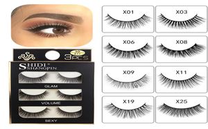 3 Pairslot 3D FASHEDELASHES SUPER NARUATION LONG ADAUX LICK MINK LASHES EXTENSION MACKEUP FAKE LASH 17 Styles7061636