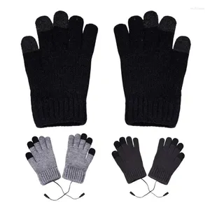 Teppiche USB Hand wärmere Handschuhe kaltes Wetter erhitzte Tipps-Touchscreen Winter Wärme wasserdichte winddichte Strickwolle