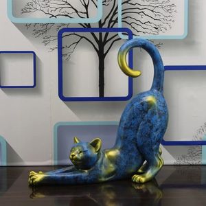 Творческие статуэтки с ленивыми кошками современный статус абстрактные ремесленные ремесла для дома