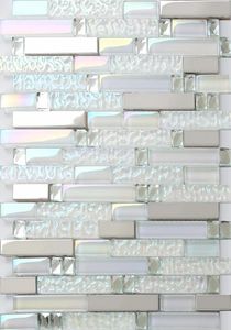 Cam mozaik mutfak karo backsplash banyo duş duvar karoları ssmt399 gümüş metal paslanmaz çelik mozaik8086197