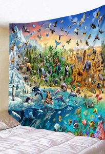 Hapaslar deniz arazisi hava hayvan peyzaj goblen orman orman yağmur okyanus dünyası Afrika otlak fauna duvar asılı dekorasyonlar sayfası m4470900
