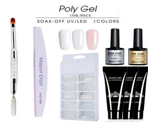 Новый 6pcsset Poly Gel Varnish Plys Set Set Poly Gel Kit Quick Builder Extension Extension Hear Gel Camouflage UV светодиодный лак щетка Nail2530538