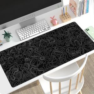 Siyah Beyaz Kontur Çizgileri Mouse Pad Oyun XL Home Bilgisayar Özel Mousepad XXL Playmat Mouse Mat Bilgisayar Masaüstü Mouse Pad 240419