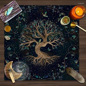 Masa Bezi Yaşam Ağacı Altar Büyücülük Astrolojisi Dekor Tarot Tablo Decloth Oracle Card Pad Sihirli Sanat Kehanet Battaniyesi
