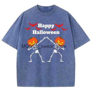 Erkek Tişörtleri Vampir Kedi Cadılar Bayramı Serin Tshirt 2023 Yeni Liste Yaz Sonbahar Uzun Kollu Tshirt Washed Women Fitness Vintage Sweatshirtsh24220