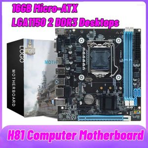 Motherboards H81 Computer-Motherboard 16 GB E/A-Schnittstelle Micro-ATX LGA1150 PC-Hauptplatine VGA HDMI-kompatibler RJ45-Port Unterstützung SATA 3.0 2.0