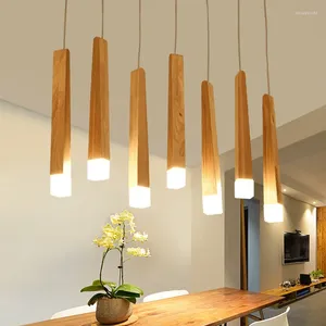 Kolye lambaları ahşap tavan ışık lambası mutfak asılı ahşap oturma odası modern fuaye loft dükkan