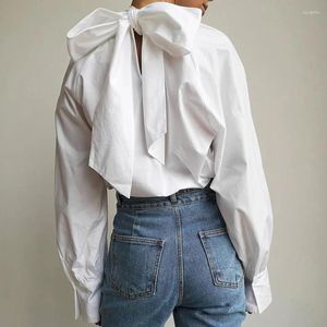 Kadın bluzları yüksek boyun standı yaka tasarımı niş beyaz gömlek mizaç üstü
