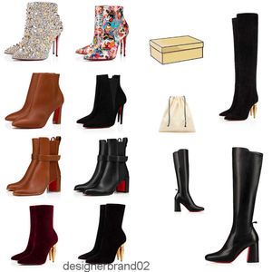 2023 Og Original s Women Boots Over the Knee Boot Designer High Heels Lady Sexy Pointedtoe Pumps Style Ankle Short Booties Woma loubutin''christians Red Bottomed XANR