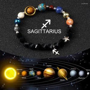 Cazibe bilezikler sagittarius Başak Kanseri Leo Terazi Kadın Evren Galaxy Sekiz Gezegen Bilezik Güneş Sistemi 12 Takım Mücevherat