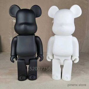 Eylem Oyuncak Figürleri% 400 Yüksek Kaliteli Black Beyaz Bearbrick Diy Meclisi 28cm Galaxy Bear 3D Model Mini Tuğla Figür Oyuncaklar