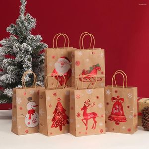 Рождественские украшения, креативные украшения, подарочные пакеты с принтом милого мультфильма и Санта-Снеговика, елки, лося, небольшой колокольчик, портативная сумка