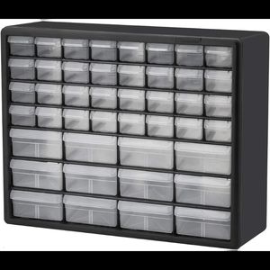 Шкаф для хранения пластиковых деталей с 44 ящиками и шкаф для рукоделия 20 дюймов Ш x 637 дюймов Г 1581 дюймов В Черный 240125
