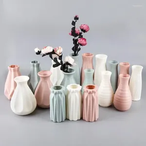 Vazolar pe modern çiçek vazo plastik pot sepeti nordic ev oturma odası dekorasyon süslemesi düzenlemesi
