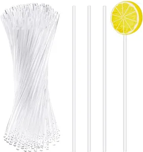 Pişirme Kalıpları 100 PCS 10.2cm Şeffaf Lolipop Çubukları Yeniden Kullanılabilir Güvenli Kek Pop Sopa Çikolatalı Şeker Şeker Lollypop Akrilik Çubuklar