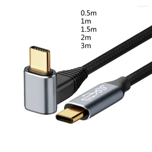 USB-кабель типа C к типу C, 90 градусов, 10G, шнур для быстрой зарядки, прямоугольный
