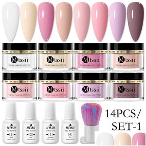 Nail Glitter 514Pcsset Dip System Kit Powder With Base Activator Liquid Gel Color Natural Dry Without Lamp Drop Delivery Health Beau Dhnu8