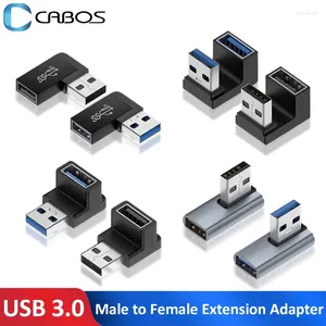 Bilgisayar Kabloları USB3.0 Erkek - Kadın Uzatma Adaptörü 90 Derece Sağ açılı konektör OTG Yukarı 10Gbps USB Fiş Dönüştürücü