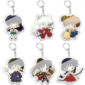 Chaveiros Inuyasha Q Versão Personagem Acrílico Chaveiro Anime Produto Periférico Mochila Pingente Bonito Acessórios de Jóias Fan Presente