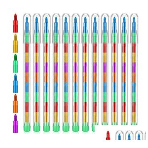 Ручки для рисования оптом Штабелируемые ручки для рисования Сборный Радужный карандаш Рождество Пасха День рождения Подарки Наполнители для сумок Drop Dhxgs