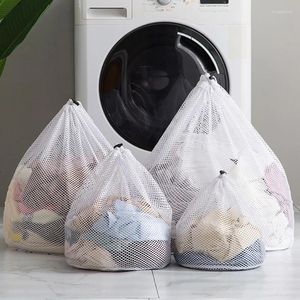 Çamaşır çantaları Taşınabilir büyük çamaşır torbası örgü organizatör net kirli sutyen çorap külot iç çamaşırı ayakkabı depolama yıkama makinesi kapak giysileri