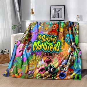Cobertores My Singing Monsters Vídeo Game Cartoon Soft Plush Cobertor Flanela Lance para Sala de estar Quarto Cama Sofá Piquenique
