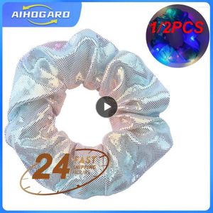 Decorazione per feste 1/2 pezzi Scrunchies per capelli illuminano fasce elastiche a LED per donne e ragazze per Halloween Natale