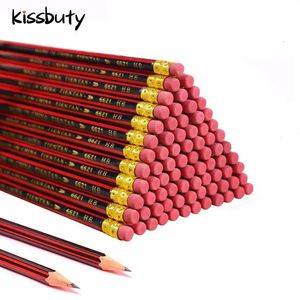 30/50/100 шт./лот, карандаш для эскизов, деревянные графитовые карандаши, карандаш HB с ластиком, детский карандаш для рисования, школьные канцелярские принадлежности 240118
