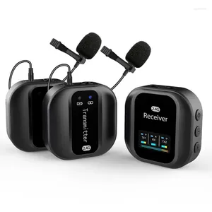 Микрофоны, беспроводной петличный микрофон, 2,4 ГГц, двухканальный петличный микрофон с шумоподавлением для DSLR-камеры, видеокамеры, прочный