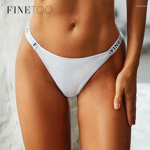 Kadın Panties Finetoo Pamuk Kadın Yumuşak Bikini İç Çamaşırı Kadın Konforlu Tangalar M-XL Seksi Mektup Düzeyleri Kızlar G-Strings 2024