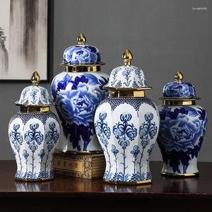 Şişeler Mavi ve Beyaz Porselen Genel Kavanoz Çin Vintage Zanaat Zence